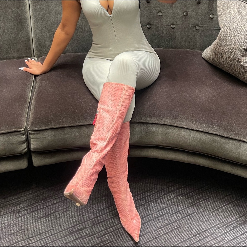 Giuseppe Zanotti Pink Snake Skin boots